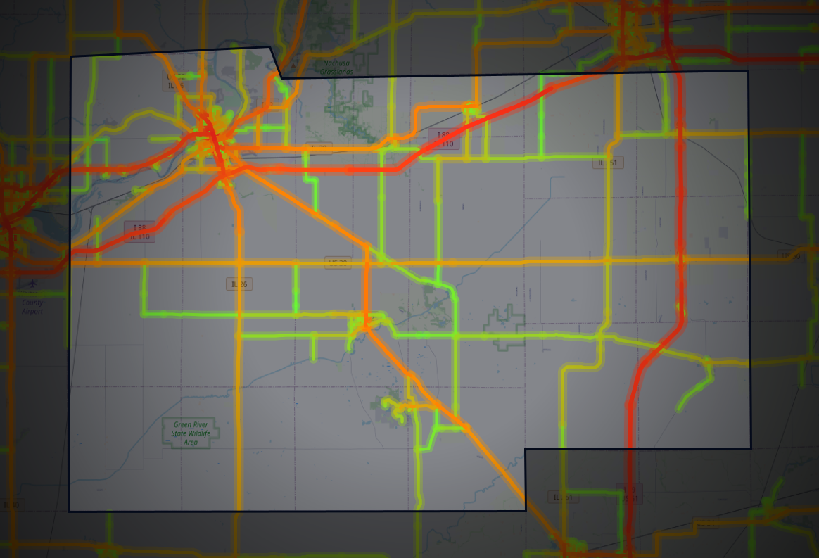 Traffic map of Lee, Illinois