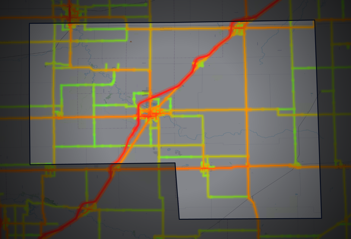 Traffic map of Livingston, Illinois
