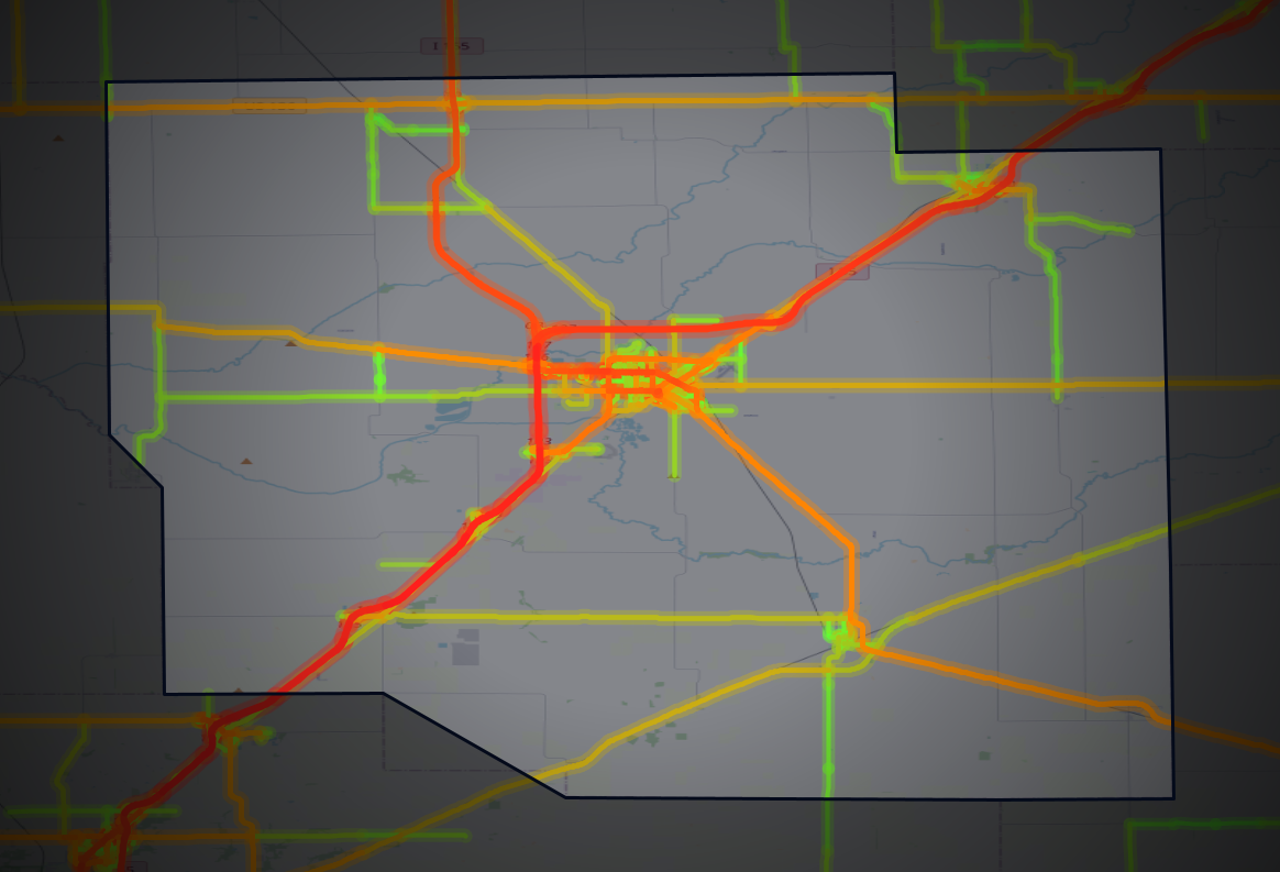 Traffic map of Logan, Illinois