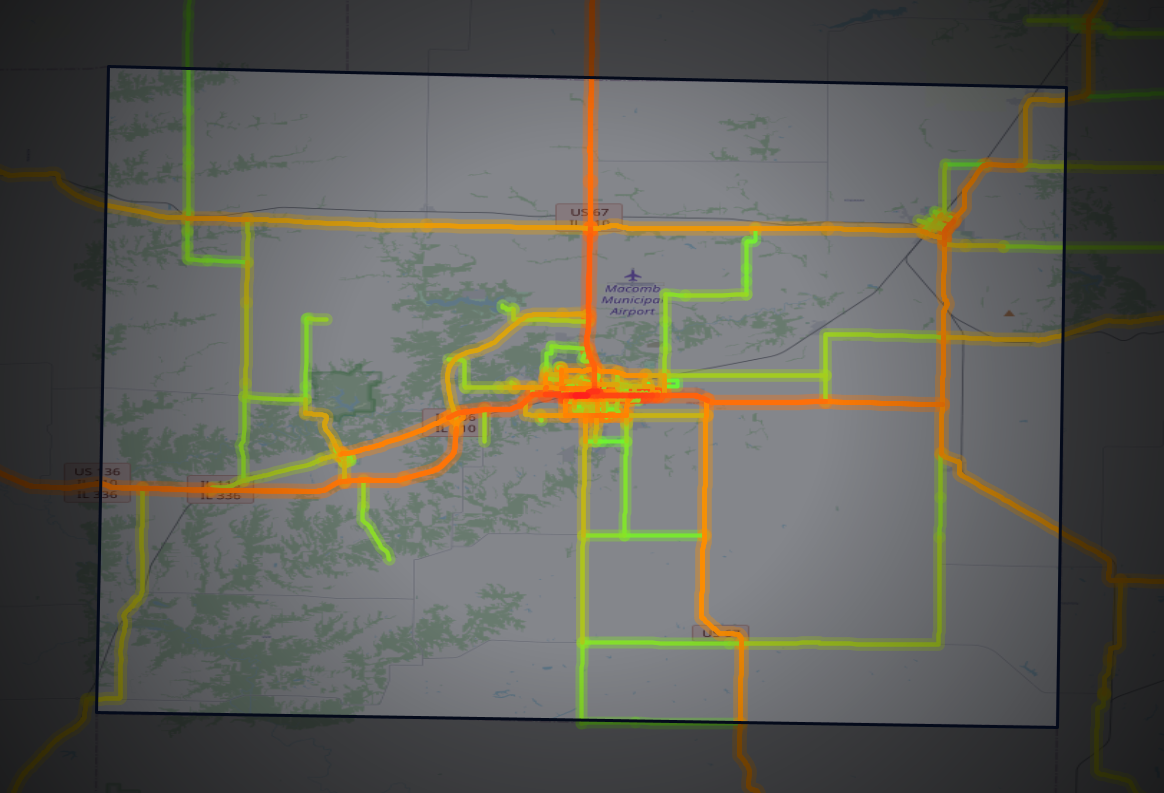 Traffic map of McDonough, Illinois