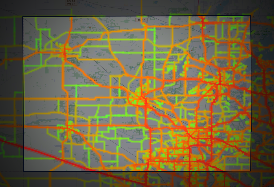 Traffic map of McHenry, Illinois