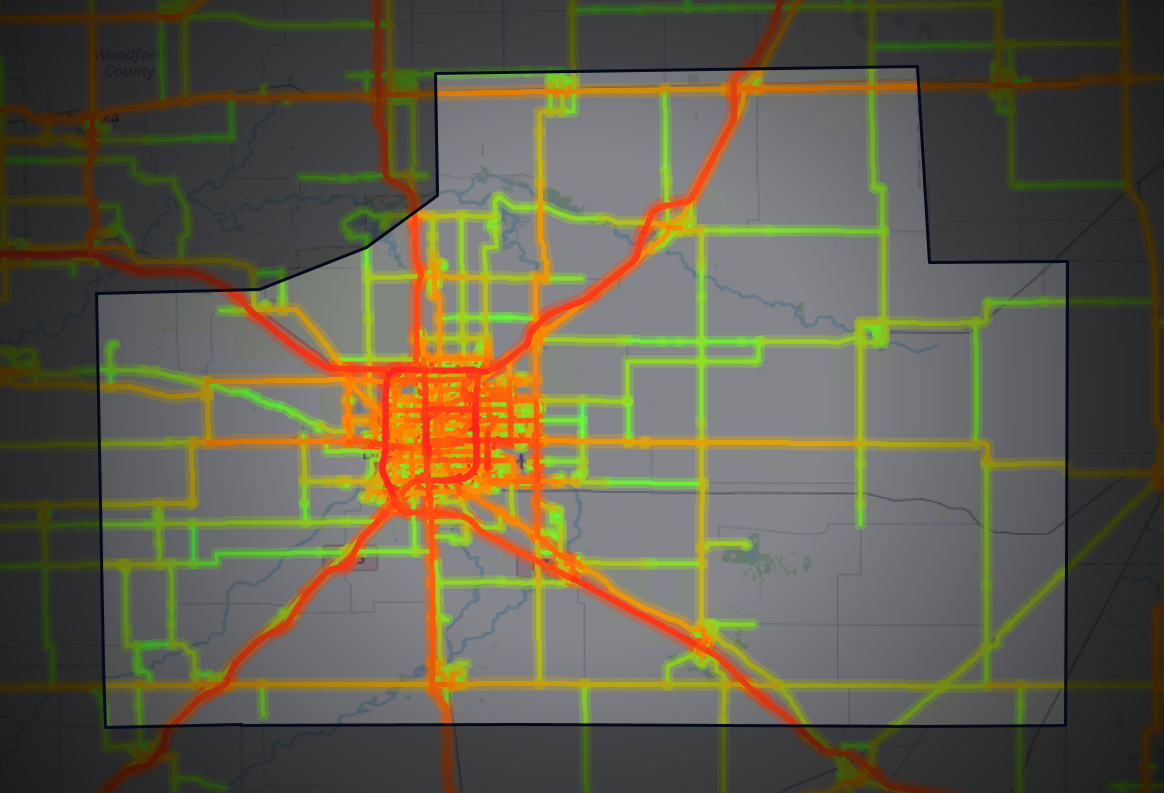 Traffic map of McLean, Illinois