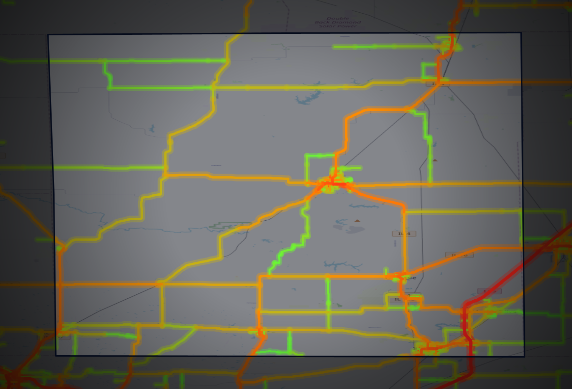 Traffic map of Macoupin, Illinois