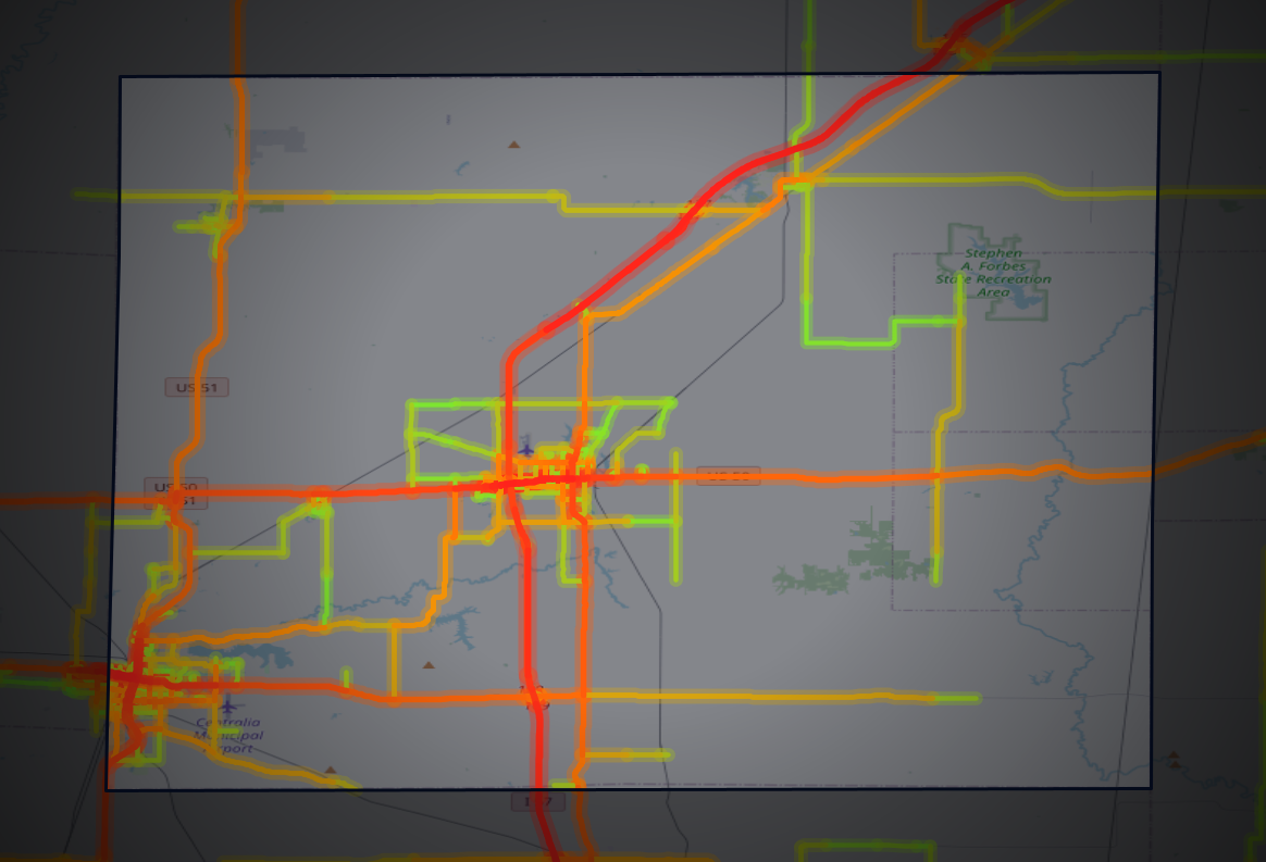 Traffic map of Marion, Illinois