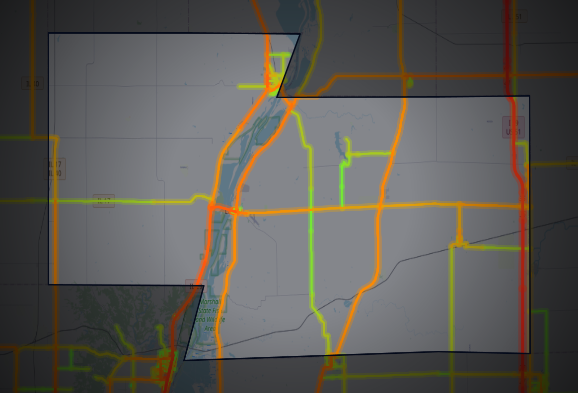 Traffic map of Marshall, Illinois