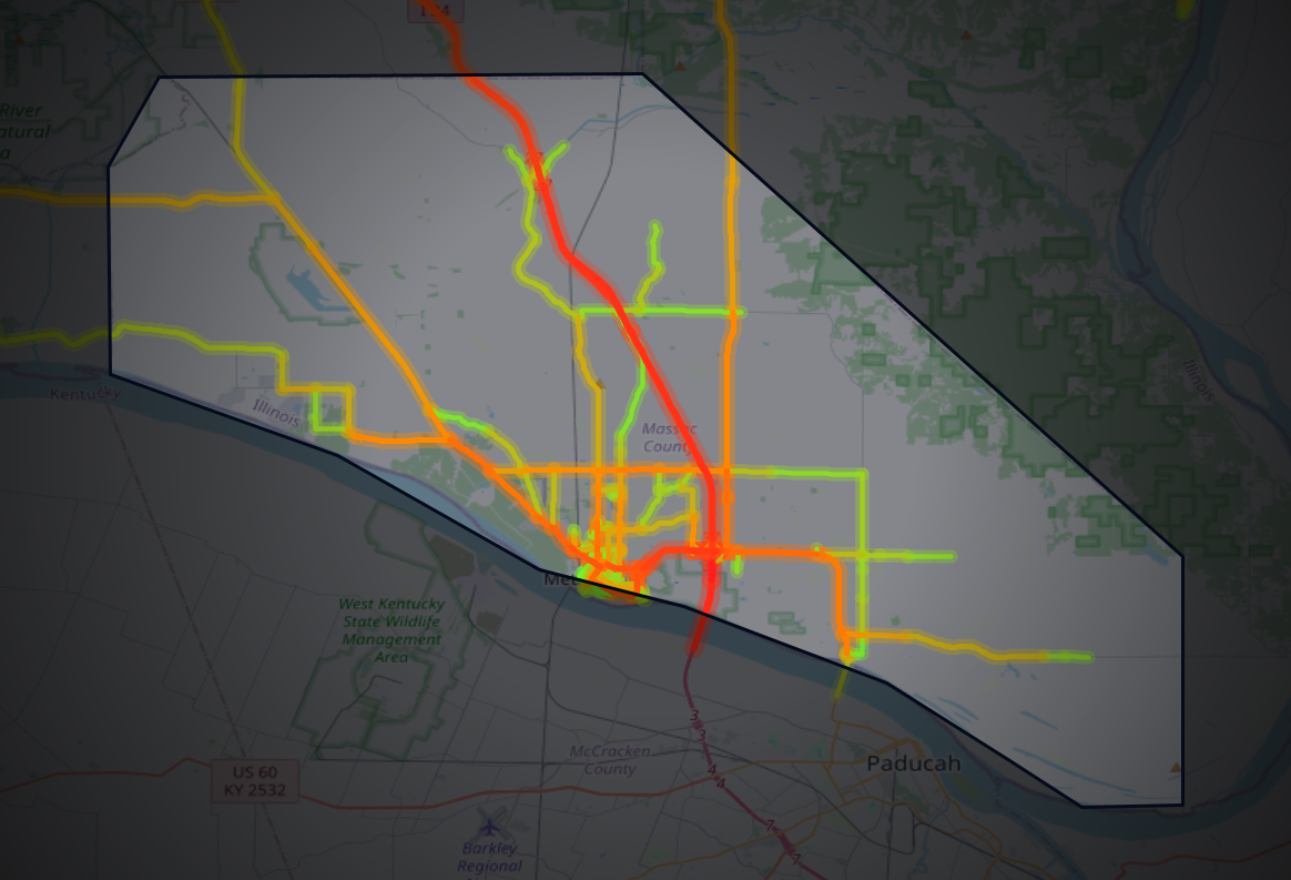 Traffic map of Massac, Illinois