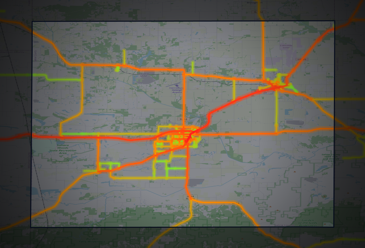 Traffic map of Saline, Illinois