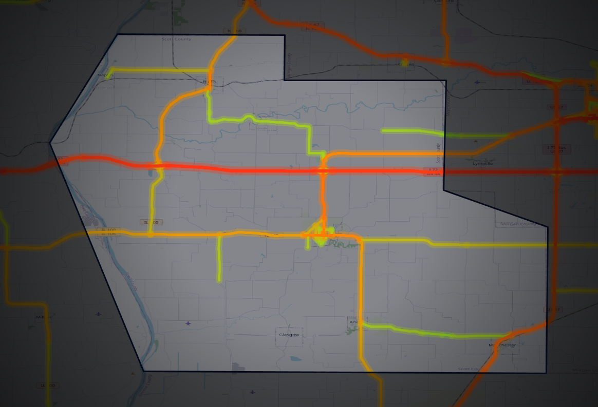 Traffic map of Scott, Illinois