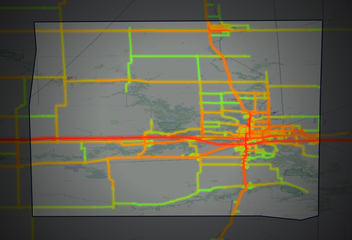Traffic map of Vermilion, Illinois