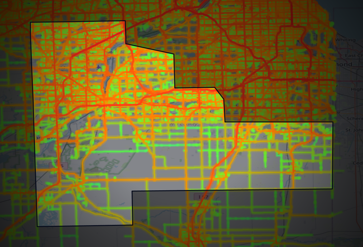 Traffic map of Will, Illinois