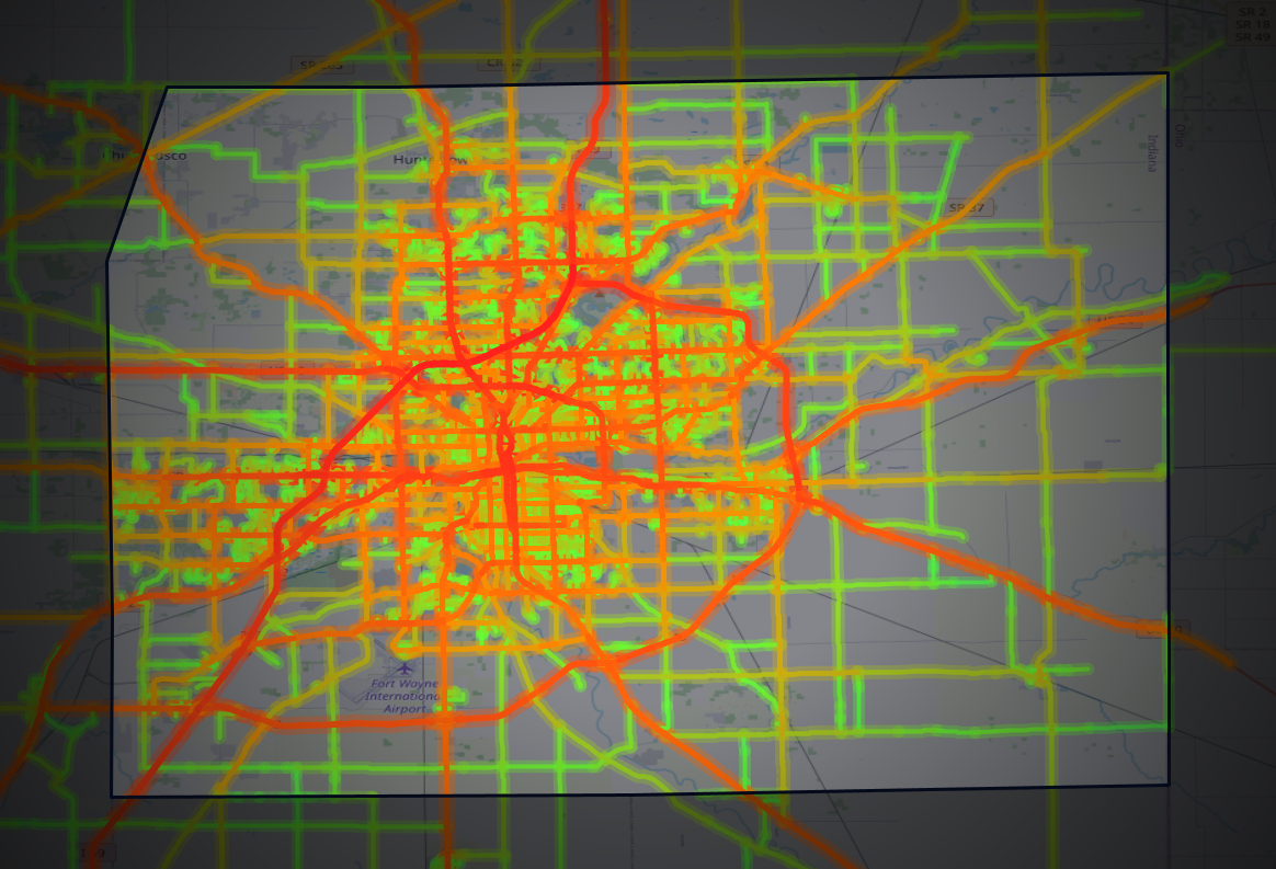 Traffic map of Allen, Indiana
