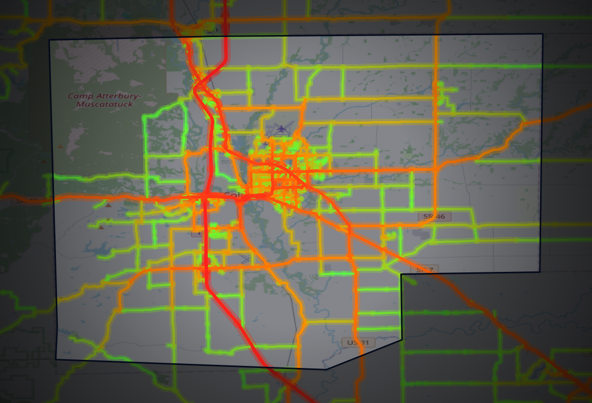 Traffic map of Bartholomew, Indiana