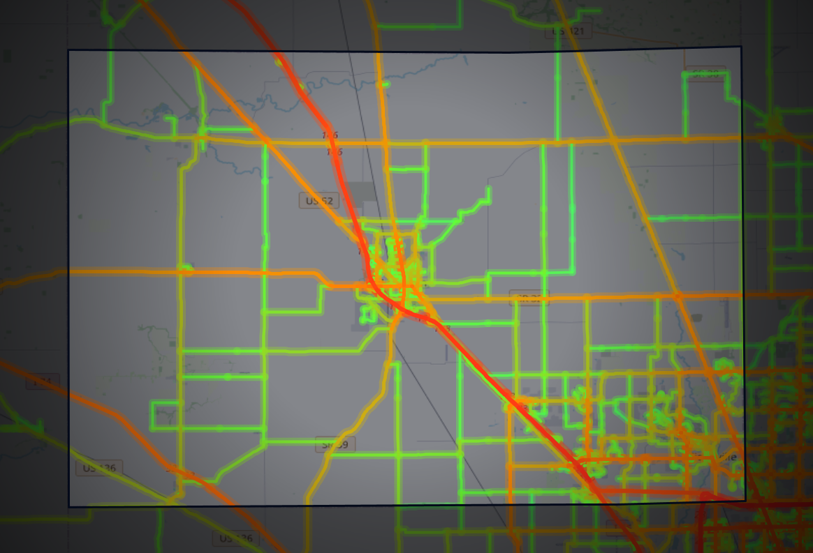 Traffic map of Boone, Indiana