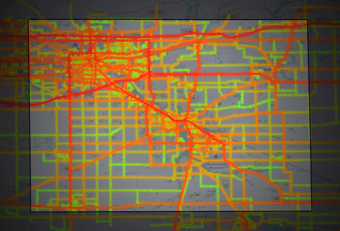 Traffic map of Elkhart, Indiana