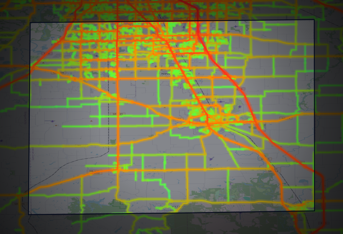 Traffic map of Johnson, Indiana
