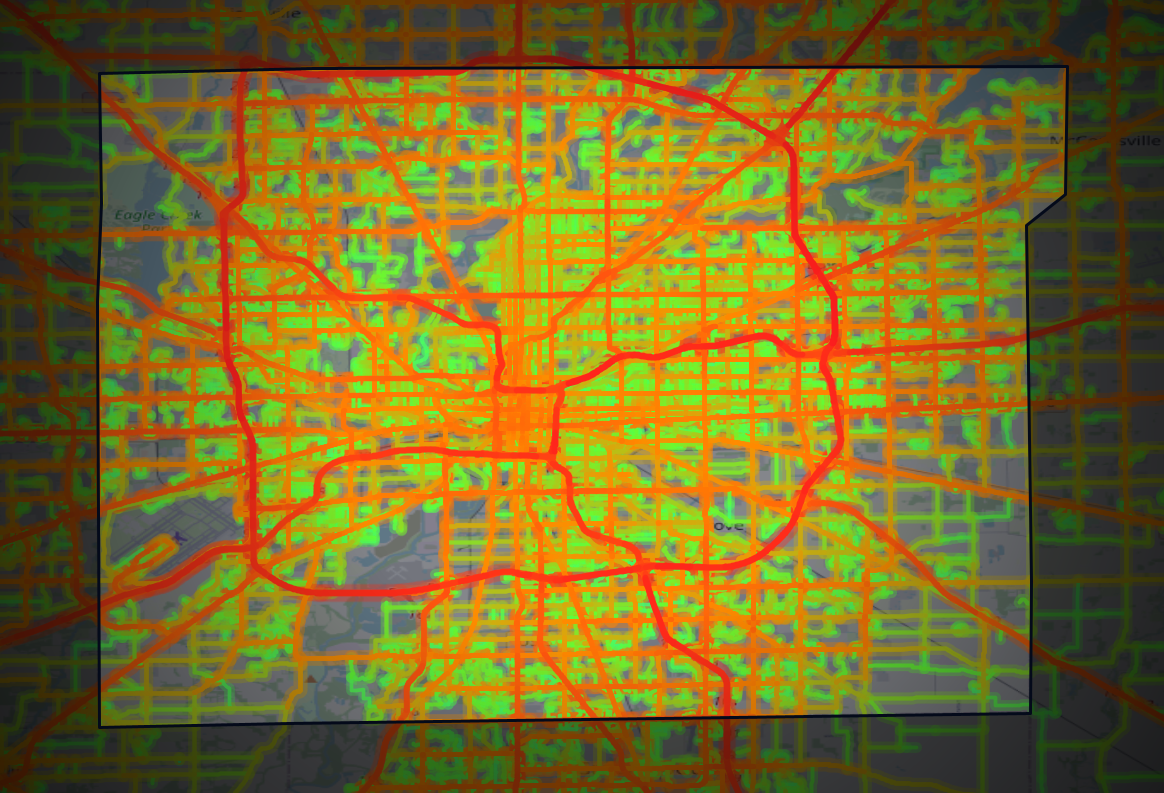 Traffic map of Marion, Indiana
