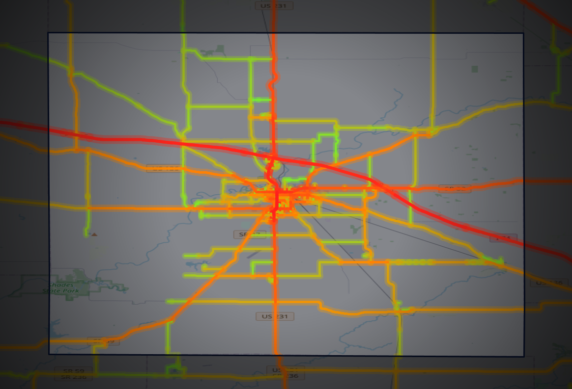 Traffic map of Montgomery, Indiana