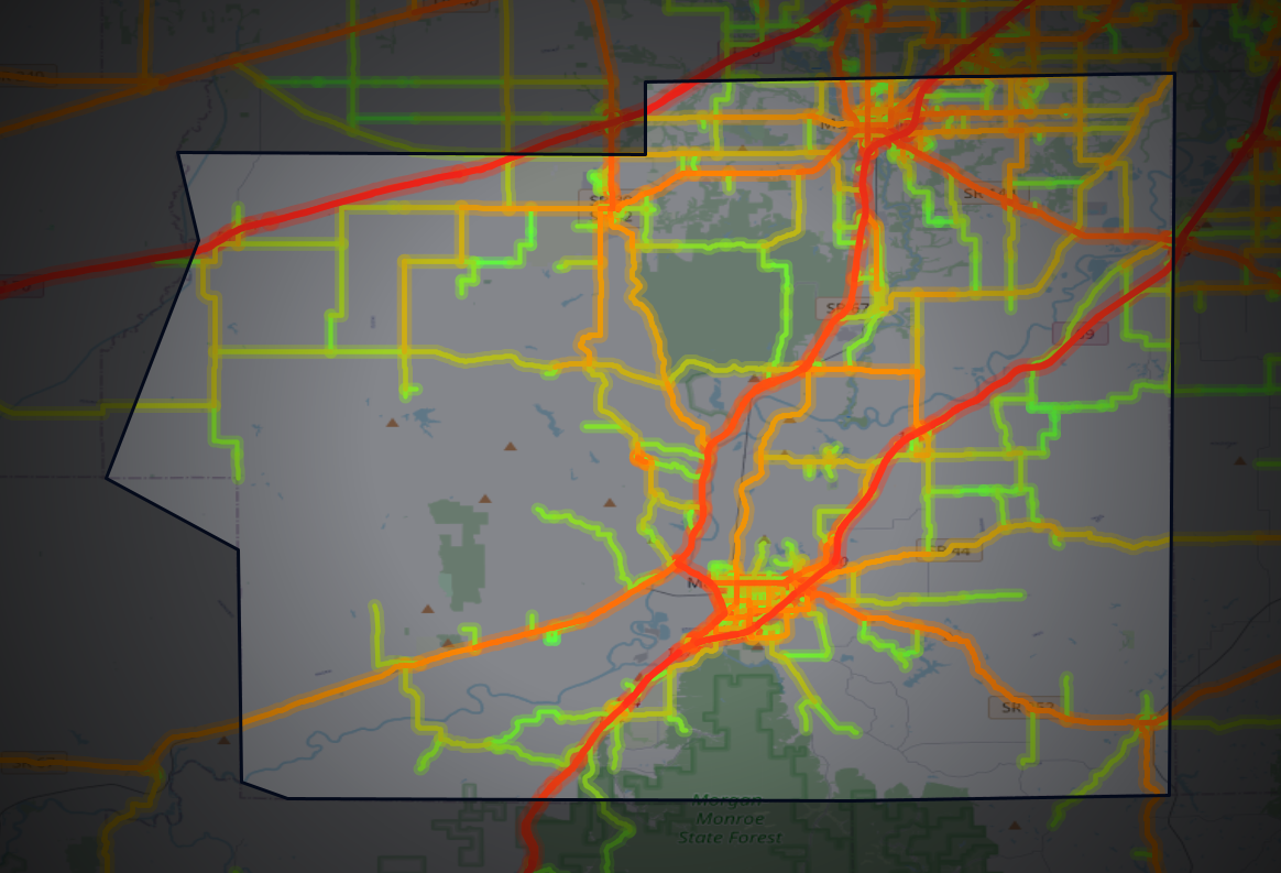 Traffic map of Morgan, Indiana