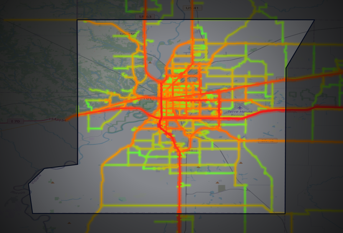 Traffic map of Vigo, Indiana
