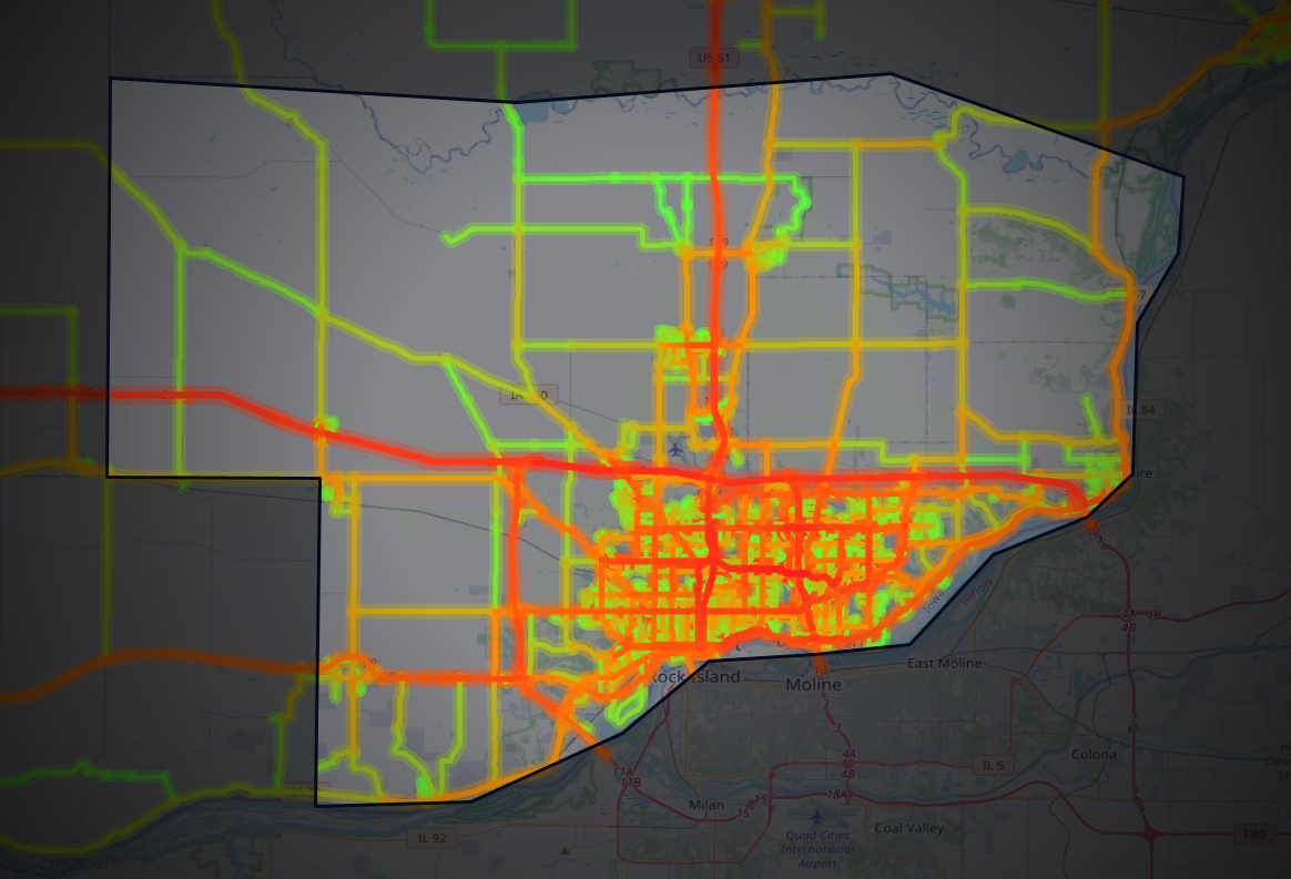 Traffic map of Scott, Iowa