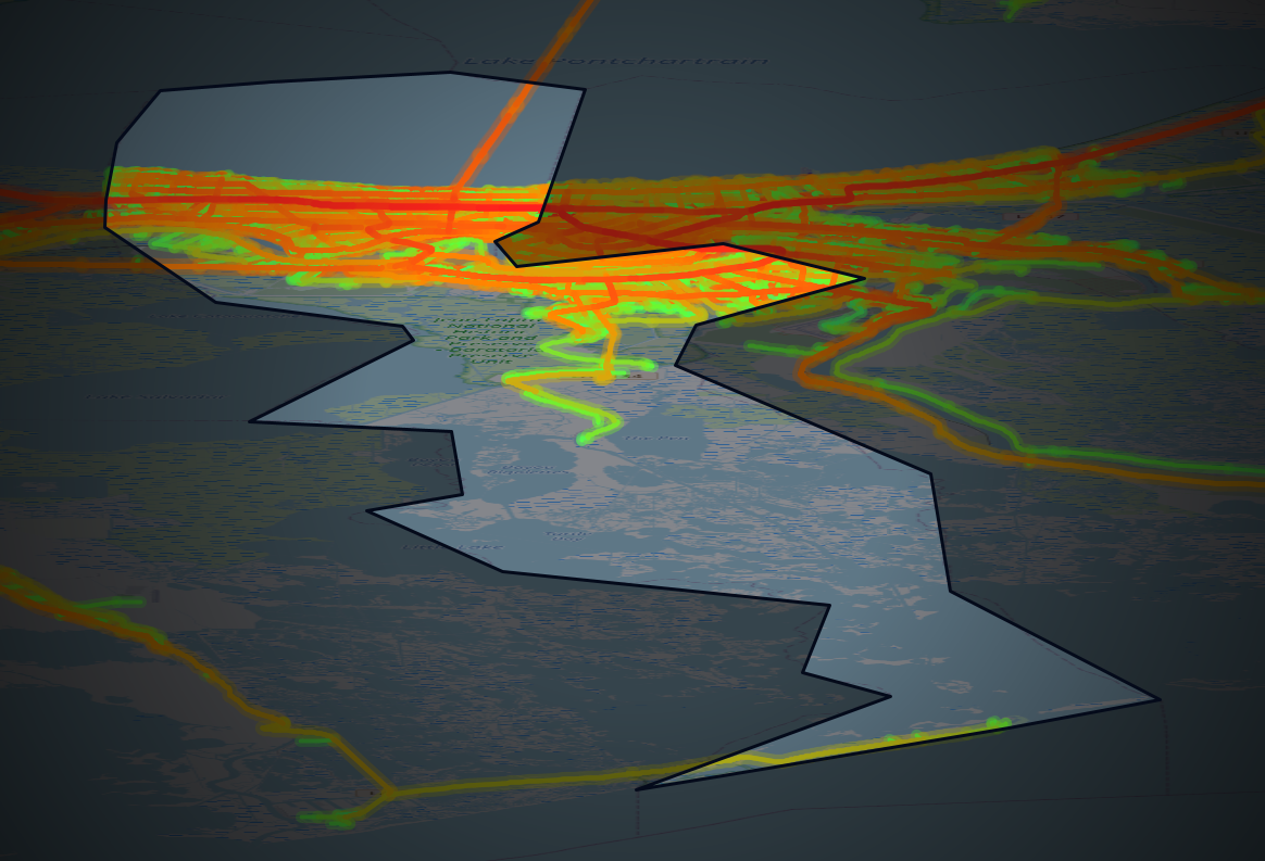 Traffic map of Jefferson, Louisiana