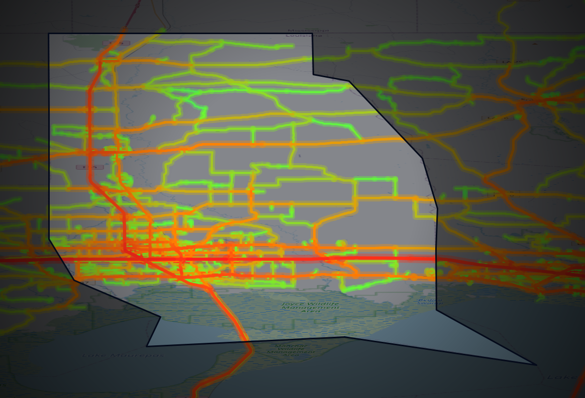 Traffic map of Tangipahoa, Louisiana