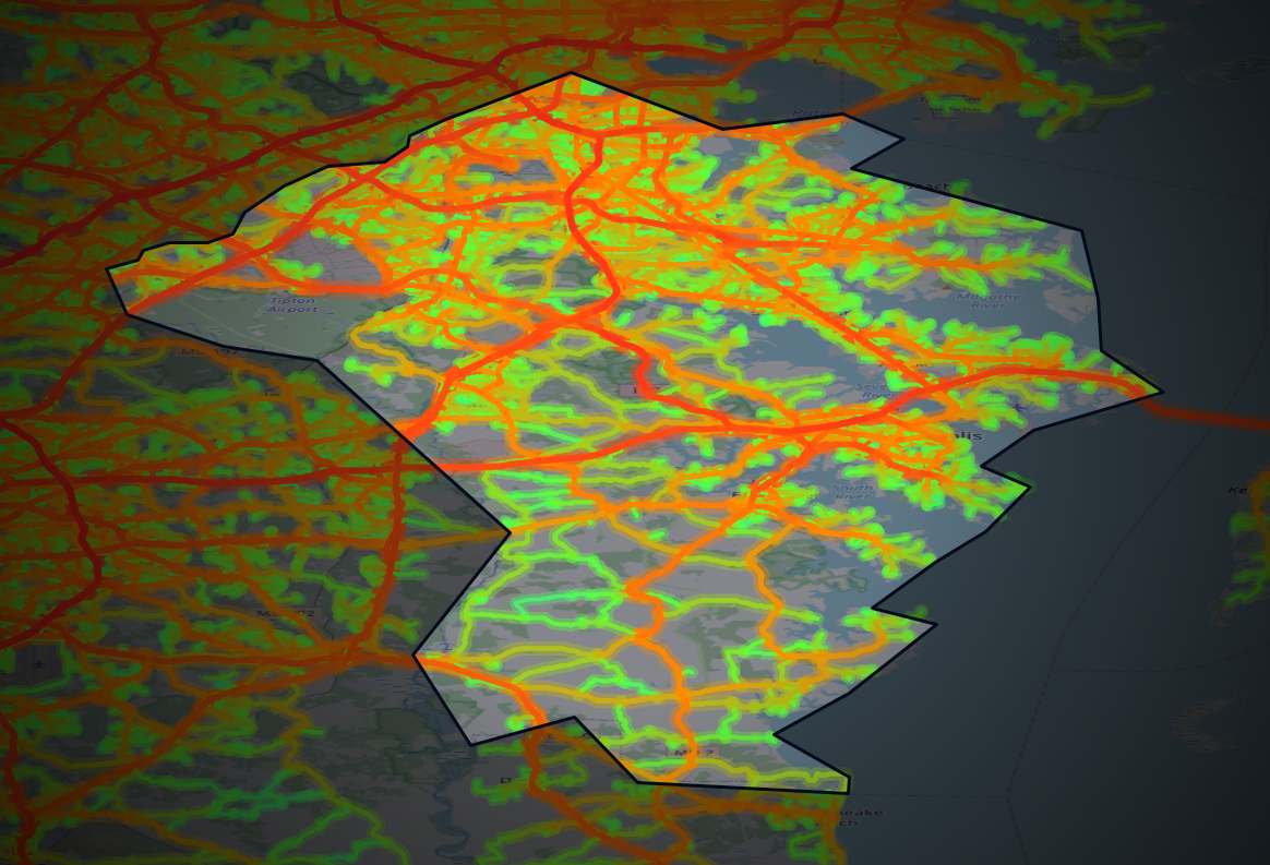 Traffic map of Anne Arundel, Maryland