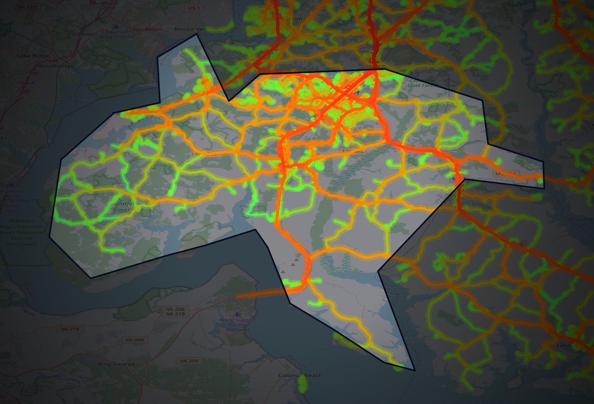 Traffic map of Charles, Maryland