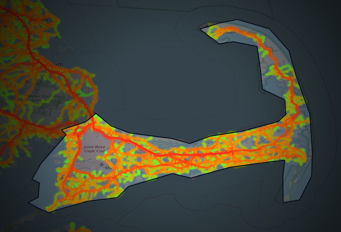Traffic map of Barnstable, Massachusetts
