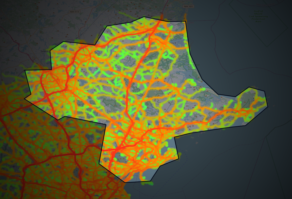 Traffic map of Essex, Massachusetts