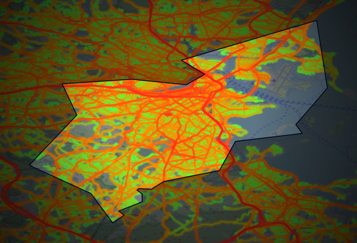 Traffic map of Suffolk, Massachusetts