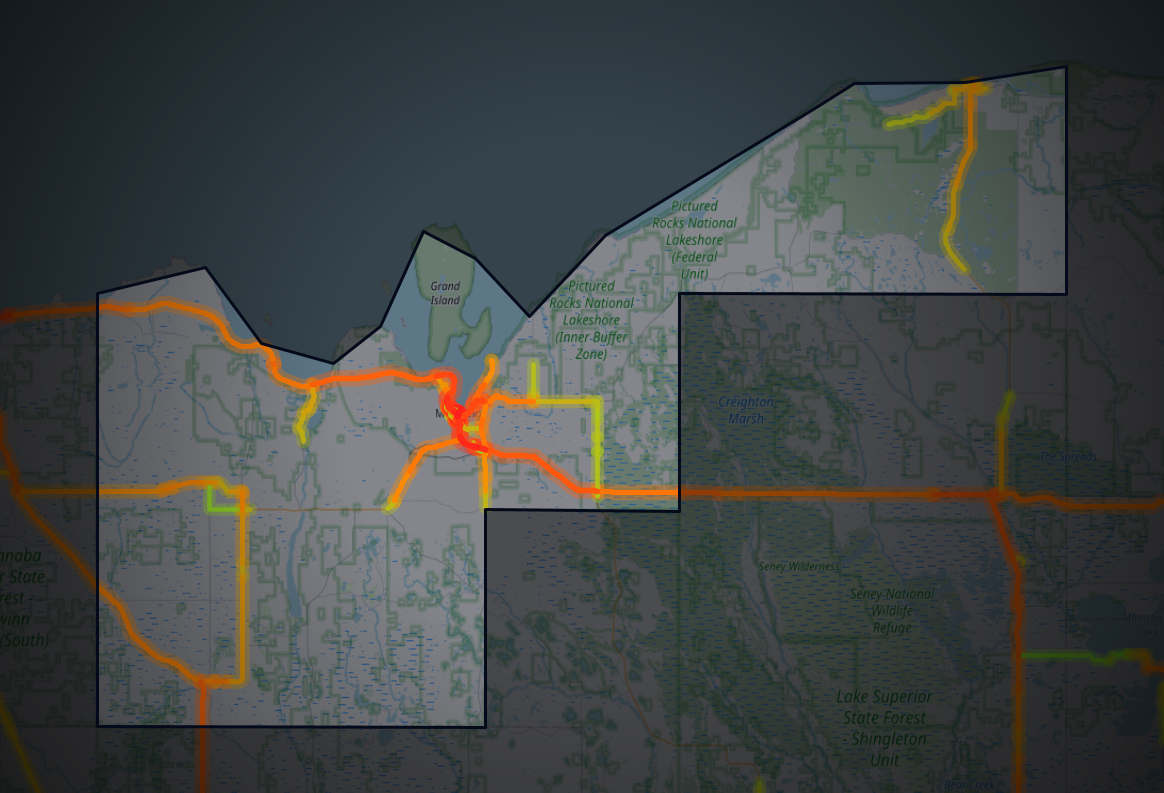Traffic map of Alger, Michigan