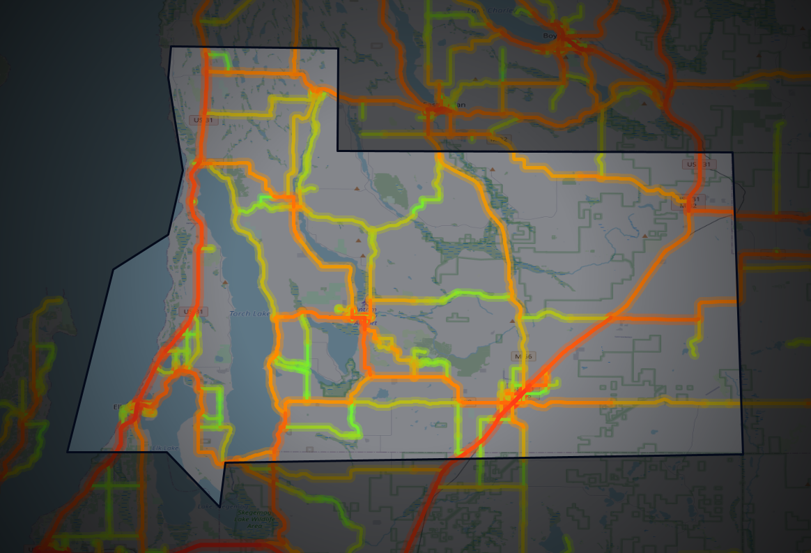 Traffic map of Antrim, Michigan