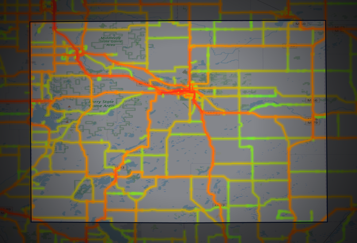 Traffic map of Barry, Michigan