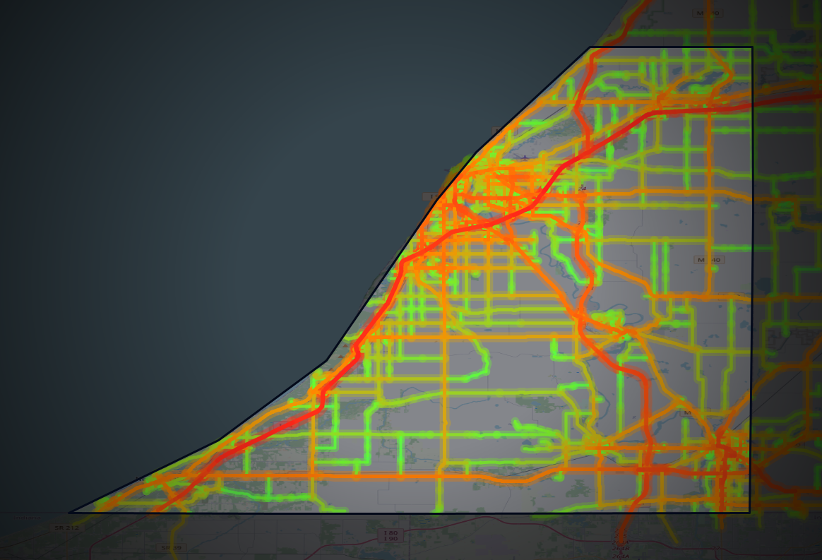 Traffic map of Berrien, Michigan