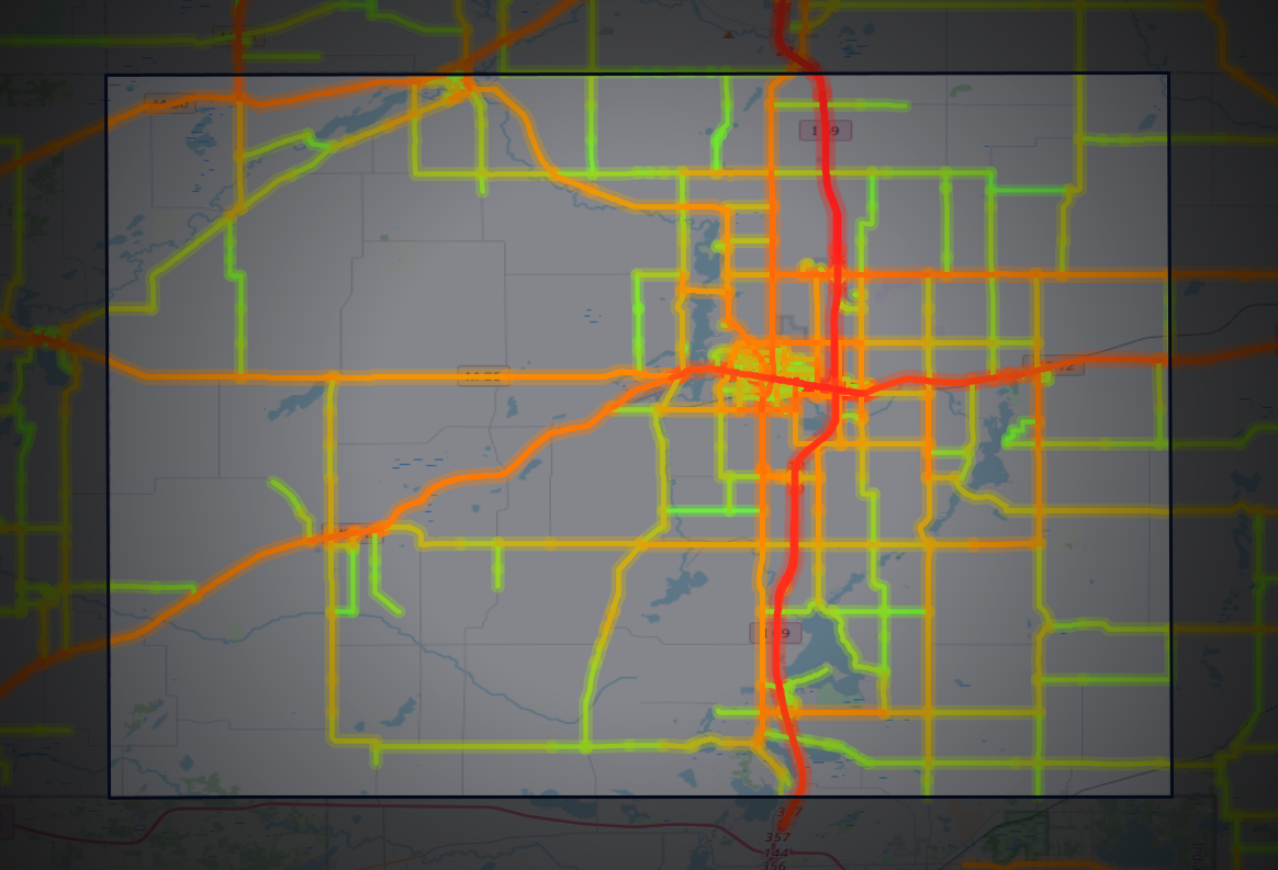 Traffic map of Branch, Michigan