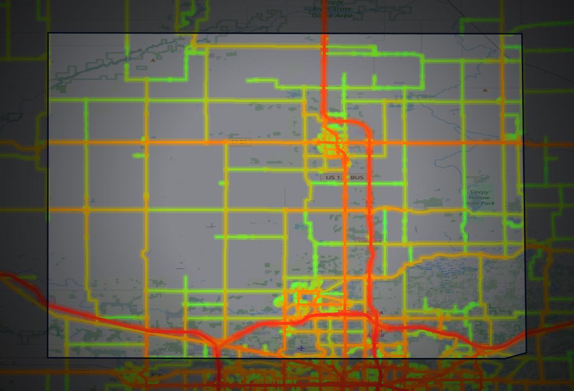 Traffic map of Clinton, Michigan