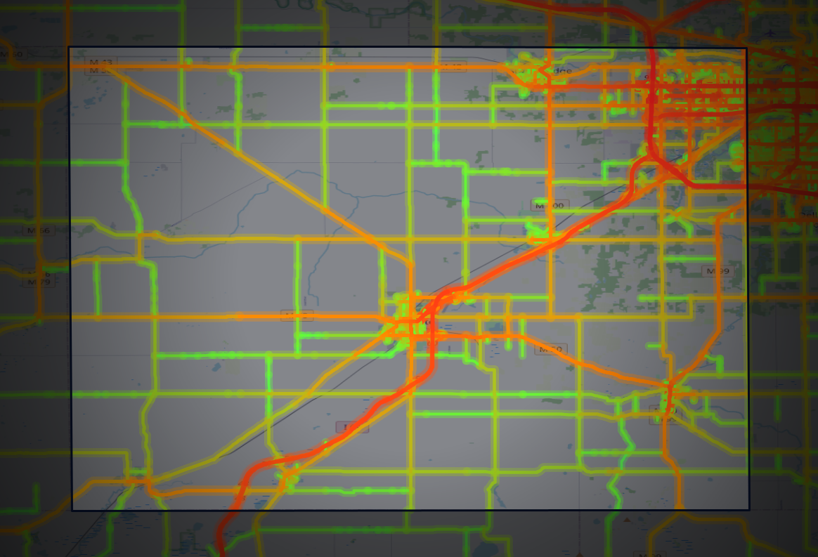 Traffic map of Eaton, Michigan