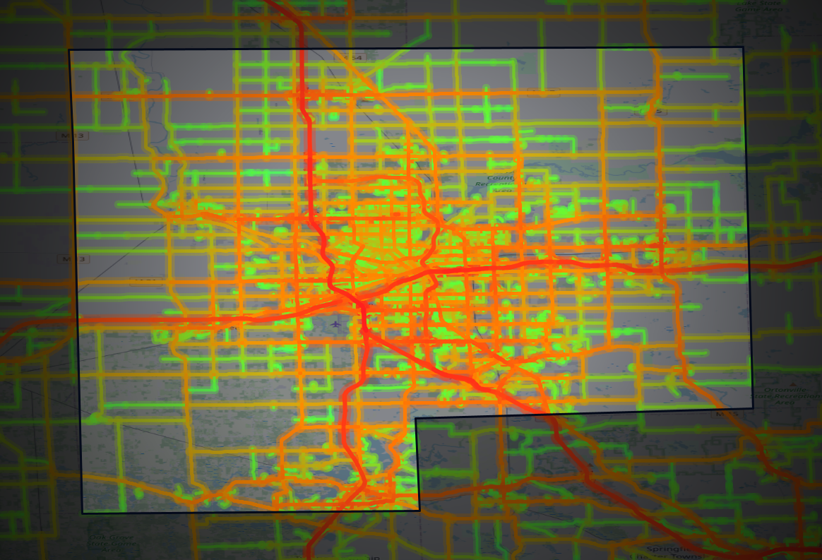 Traffic map of Genesee, Michigan