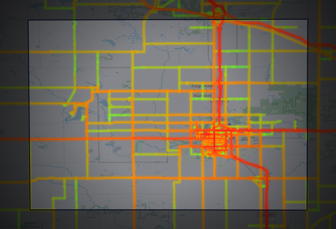 Traffic map of Isabella, Michigan