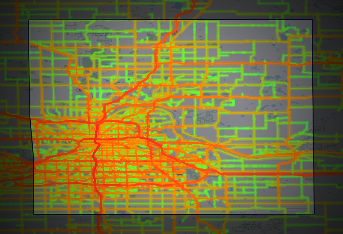 Traffic map of Kent, Michigan