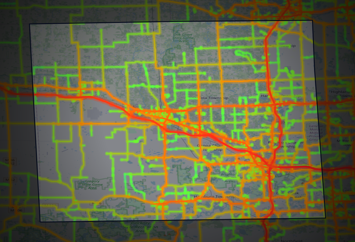 Traffic map of Livingston, Michigan