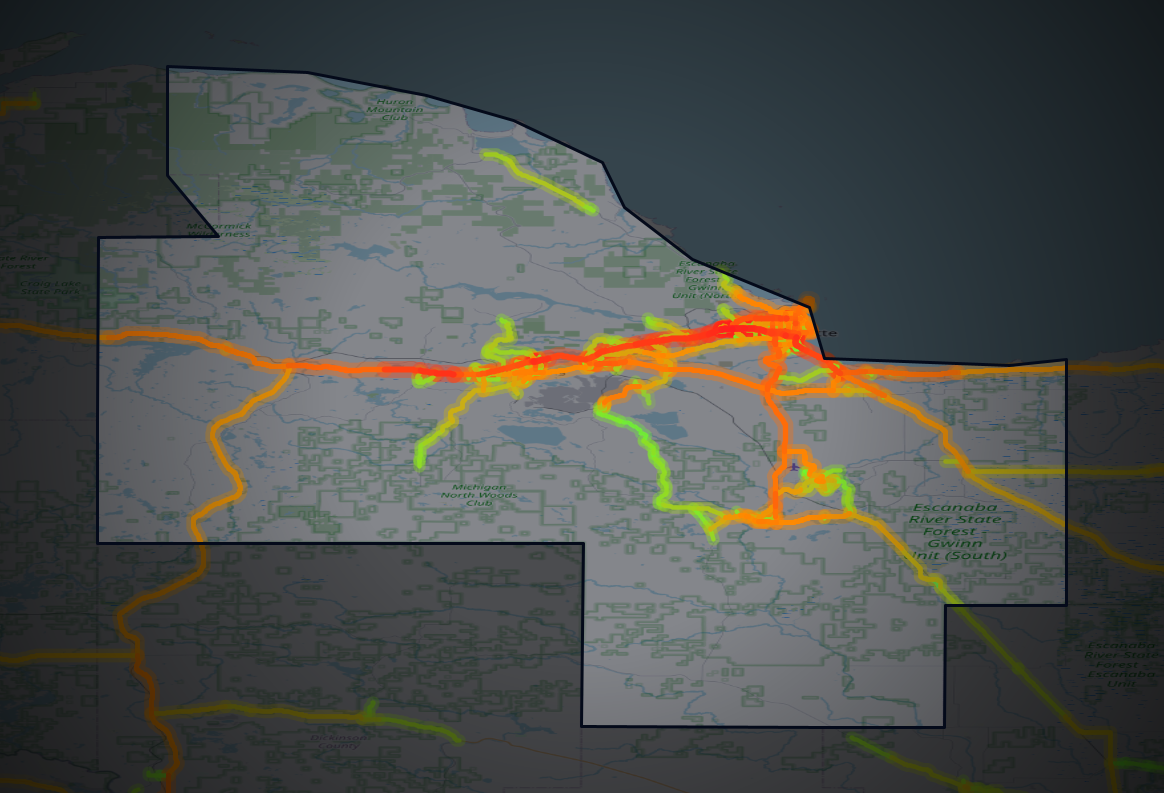 Traffic map of Marquette, Michigan