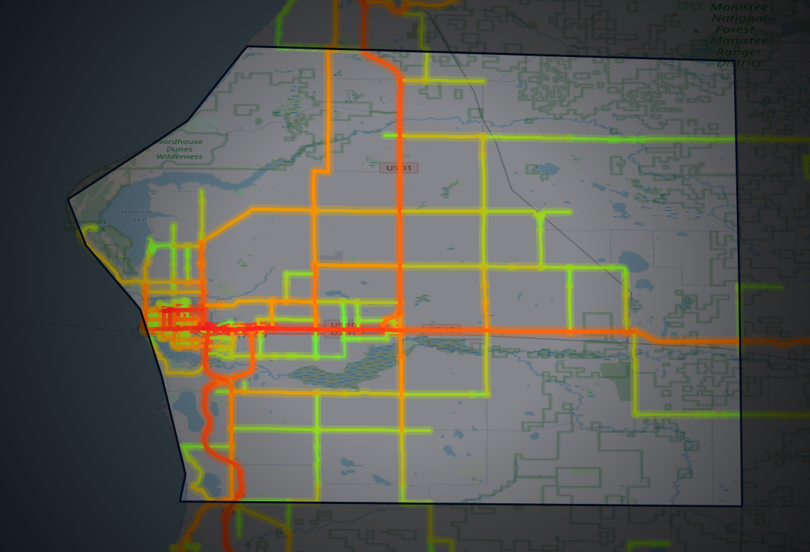 Traffic map of Mason, Michigan