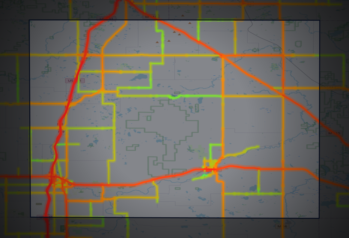 Traffic map of Osceola, Michigan