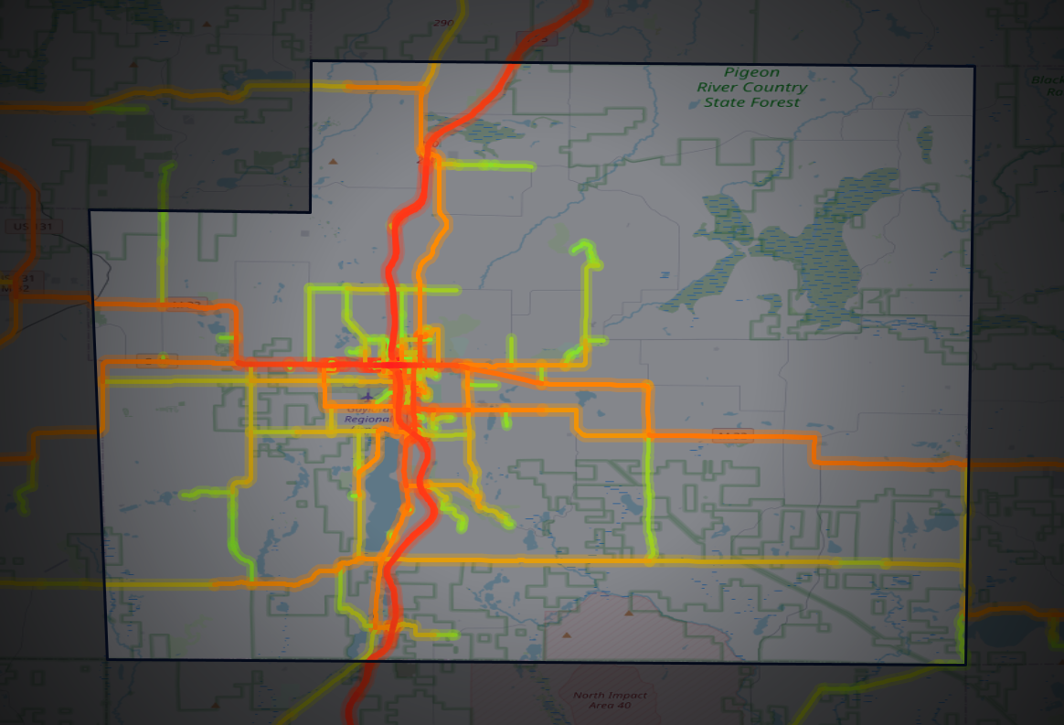 Traffic map of Otsego, Michigan