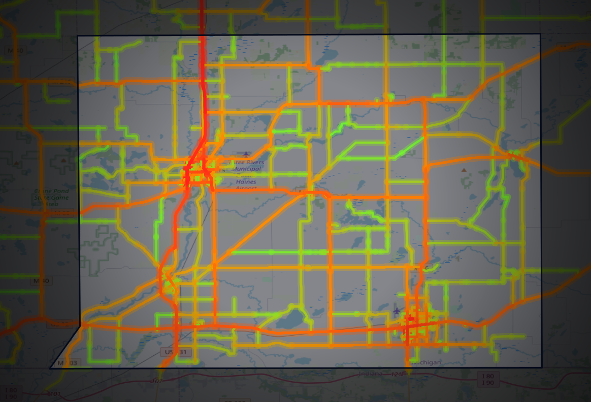 Traffic map of St. Joseph, Michigan
