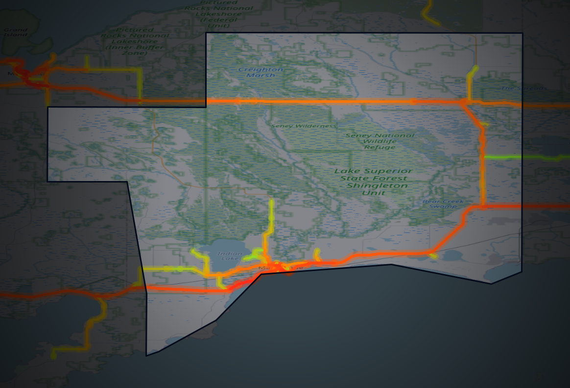 Traffic map of Schoolcraft, Michigan