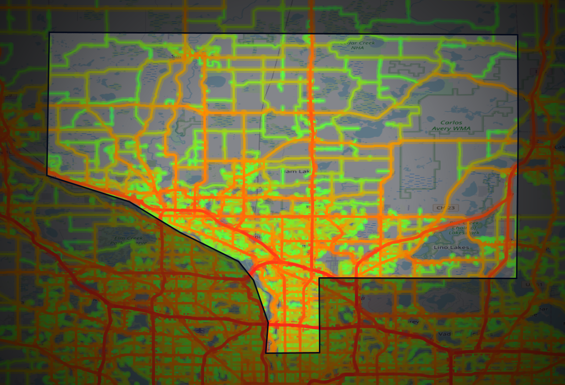 Traffic map of Anoka, Minnesota