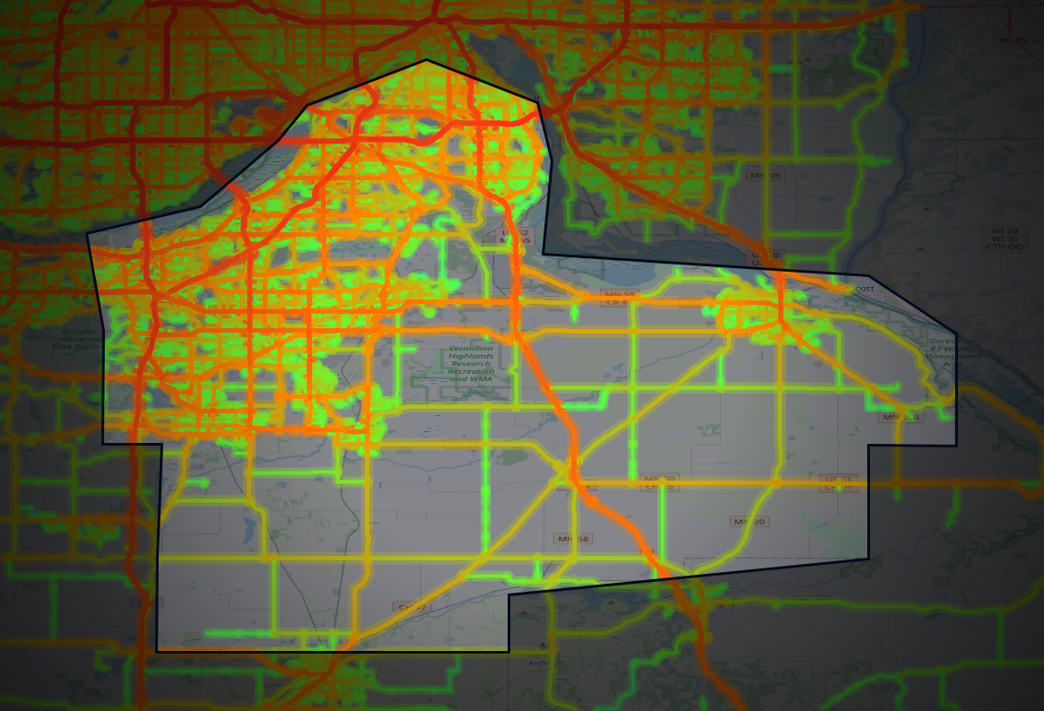 Traffic map of Dakota, Minnesota